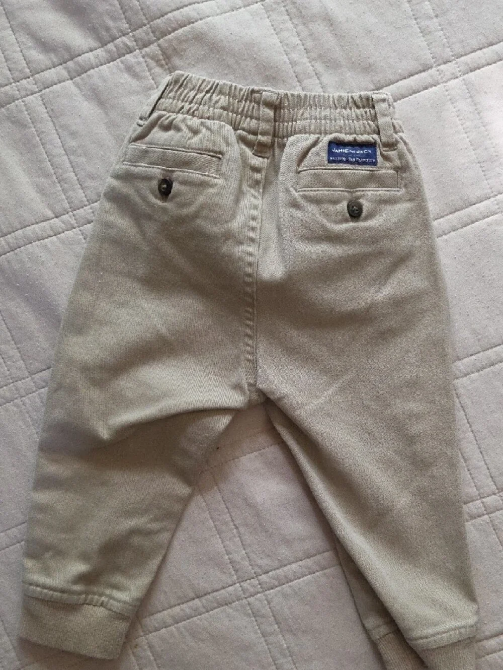Janie and Jack Boys Tan Jogger Pants